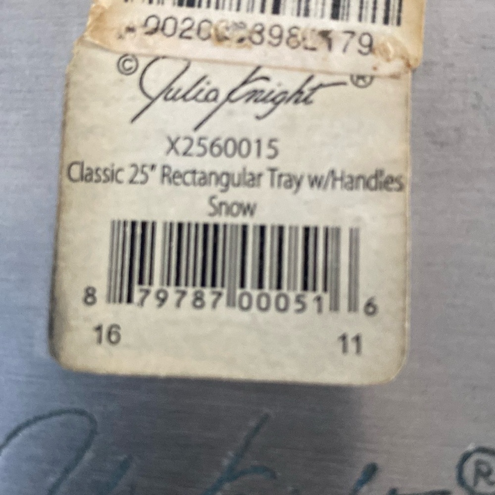 Julia Knight Classic Rectangular Tray Label - Snow - Picture 5 of 5
